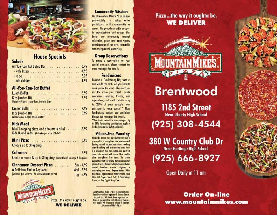 Mountain Mike's Pizza, 380 W Country Club Dr in Brentwood - Restaurant menu  and reviews