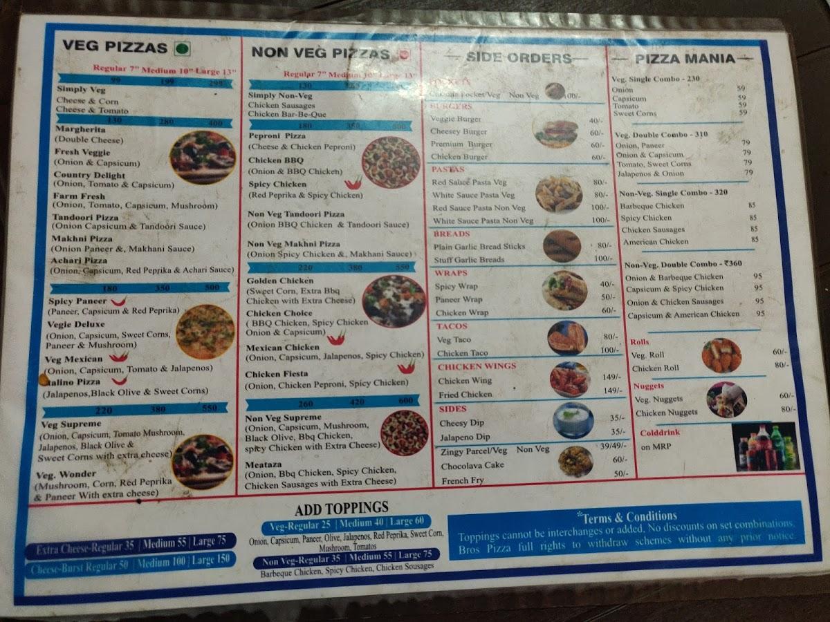 Menu at BROS PIZZA, Dehradun