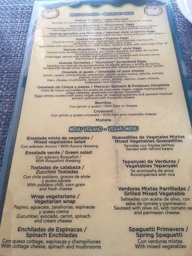 Menu at Pina Colada restaurant, Cancún, Boulevard Kukulcan KM 16.5 L48
