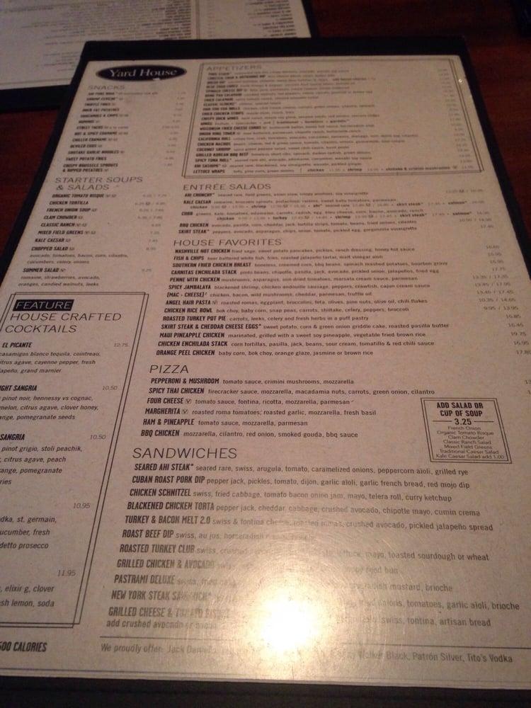 Menu at Yard House pub & bar, Lynnfield, 340 Market St Building 300
