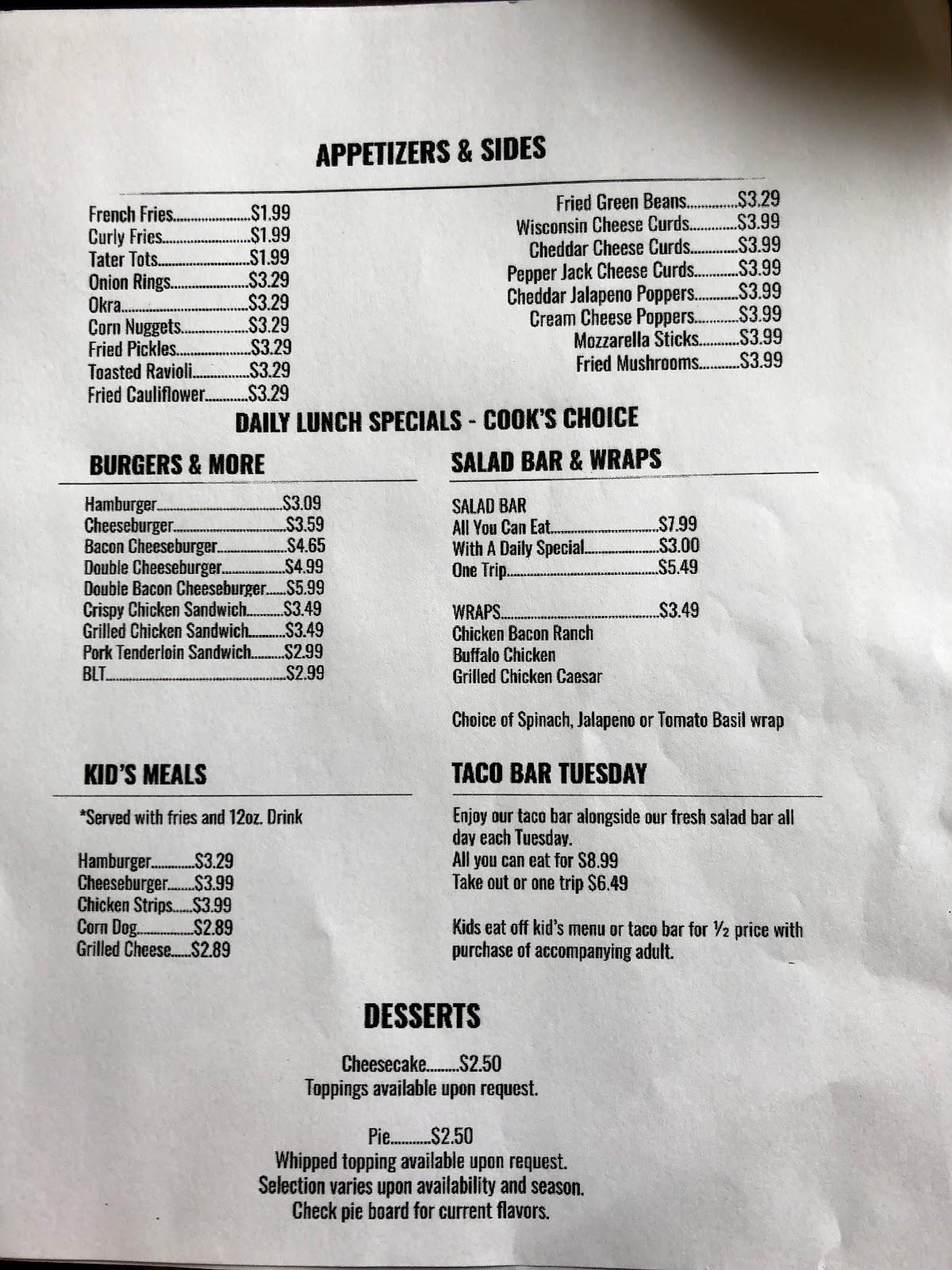 Menu At Suzie's Country Kitchen Restaurant, Patton, Mo-72