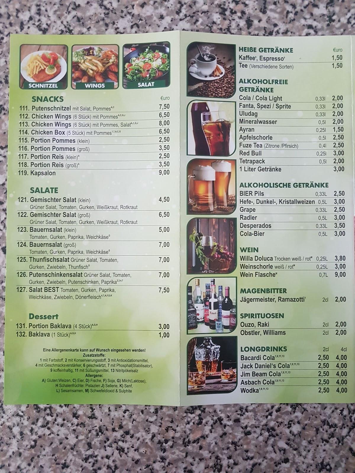 Speisekarte von Best Döner PizzaHaus, Karlsruhe, Elbinger Str. 16H