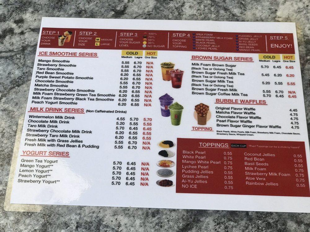 Carta del pub y bar Gong Cha, Tampa