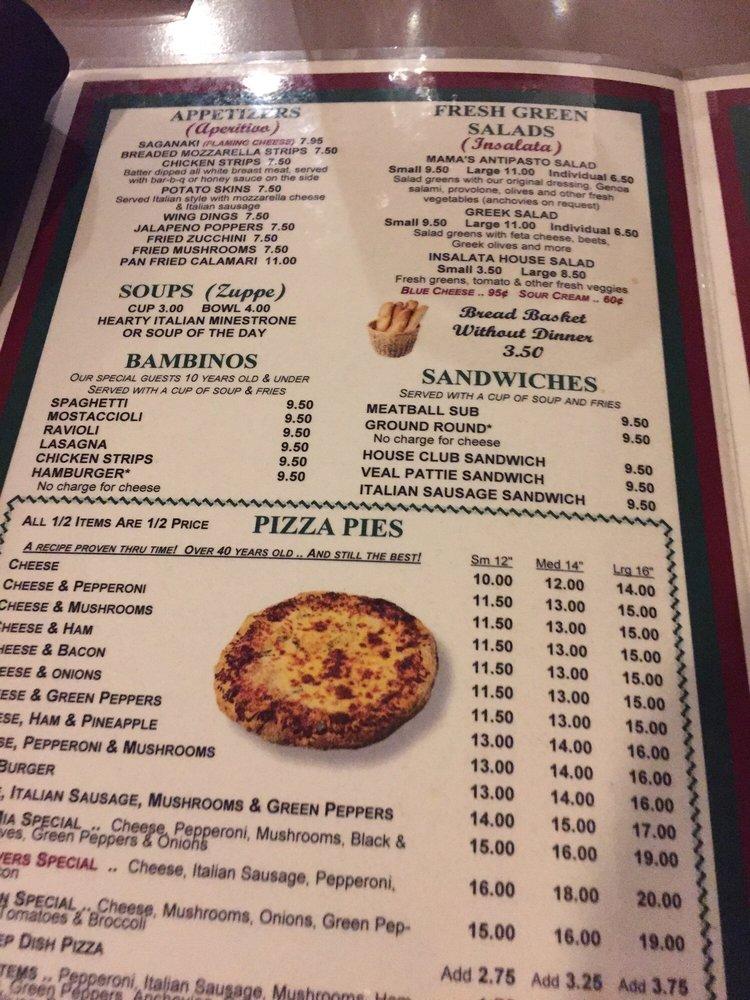 Menu at Mama Mia's Restaurant, Redford Charter Township