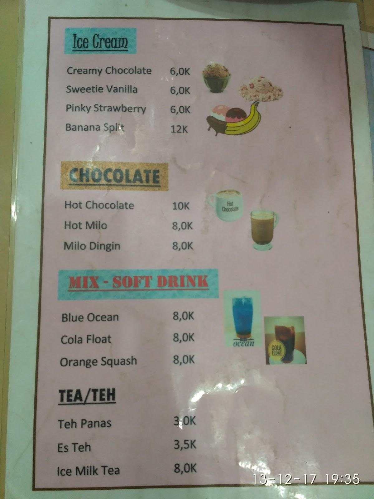 Menu at Mix Cafe, Malangsuko