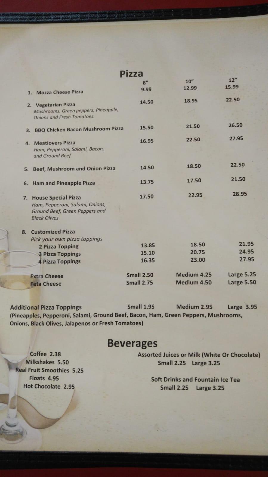 Menu au T&T Iron Horse Cafe, Waskatenau, AB28