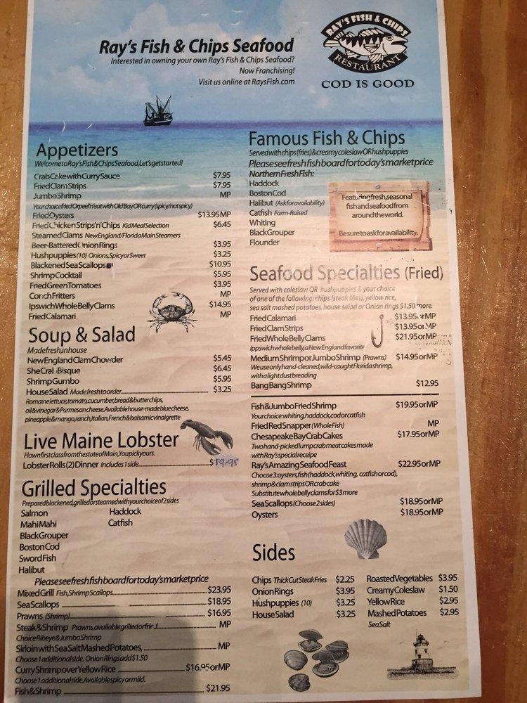 Menu at Adrian's Fish & Chips Restaurant, Apopka, 526 S Hunt Club Blvd
