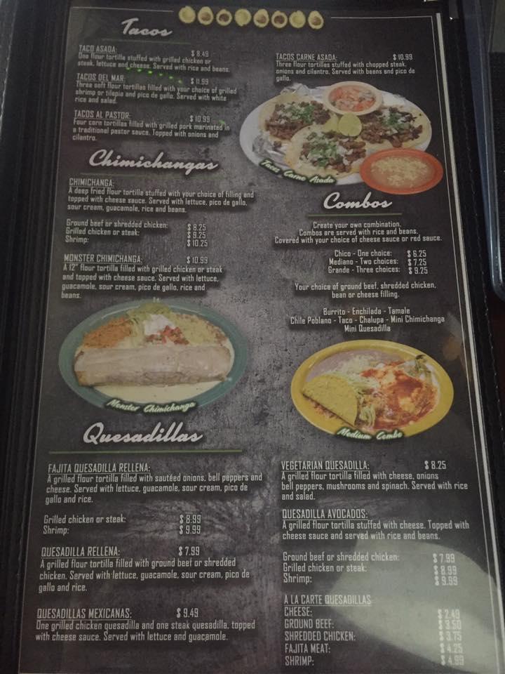 Menu at Avocado's Grill restaurant, Paragould