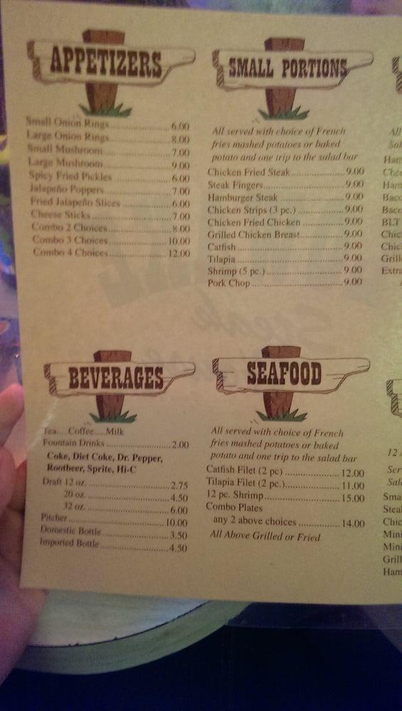 Menu at Lowake Steak House steakhouse, Rowena, US67