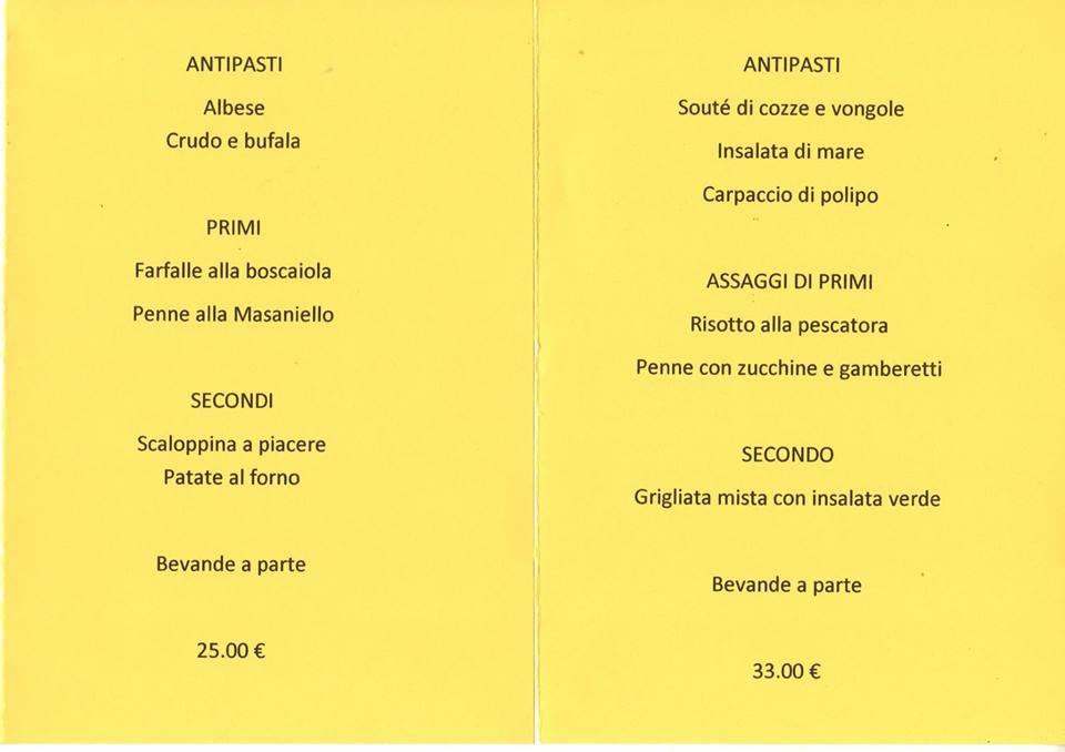 Menu di La Medina 