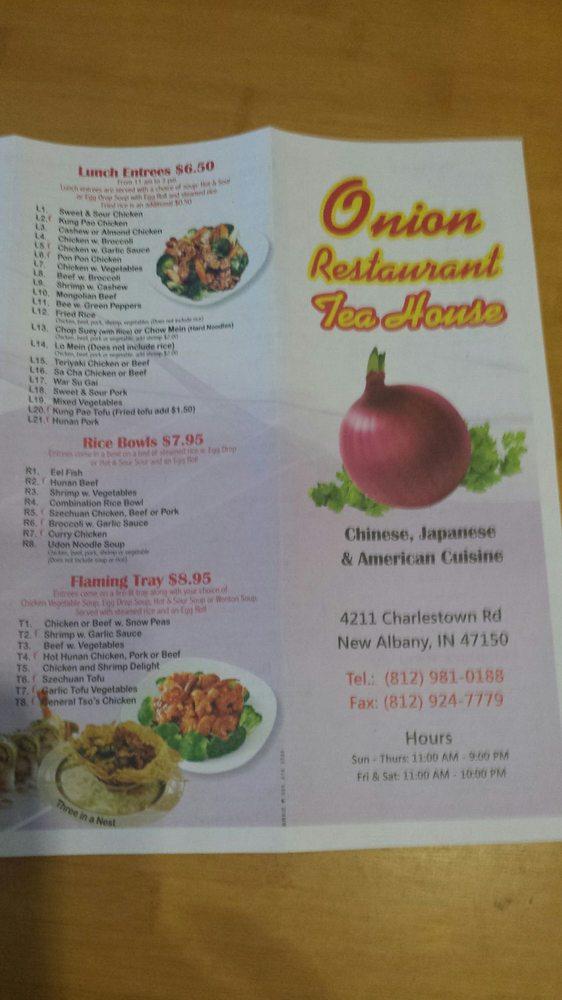 Menu at Onion Restaurant & Tea House, New Albany
