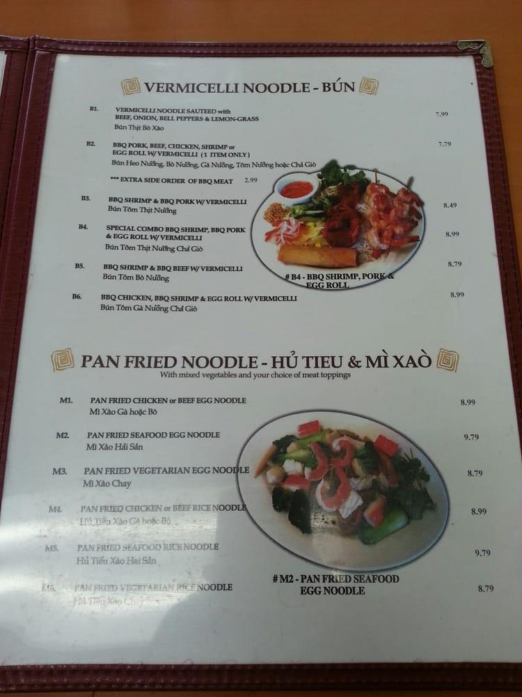 Menu at Pho Tay Bac Restaurant, Brea