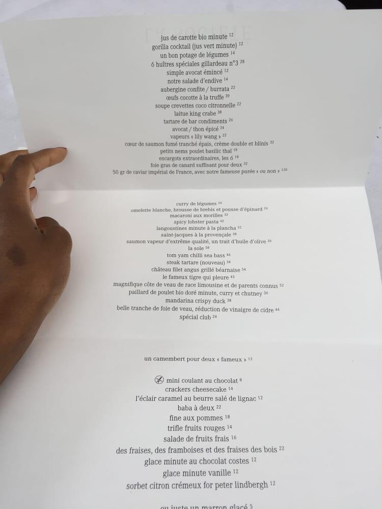 Menu at La Société restaurant, Paris, 4 Pl. Saint-Germain des Prés