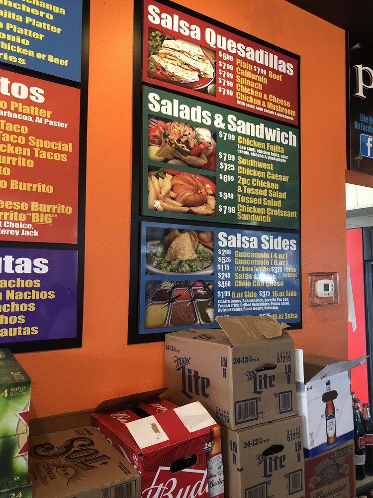 Menu at Pollo Salsa restaurant, Carrollton, Keller Springs Rd