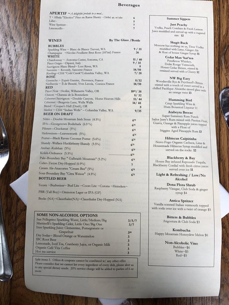 Menu at Nell Thorn pub & bar, La Conner