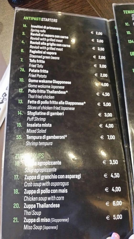Menu di Ristorante Bambù 