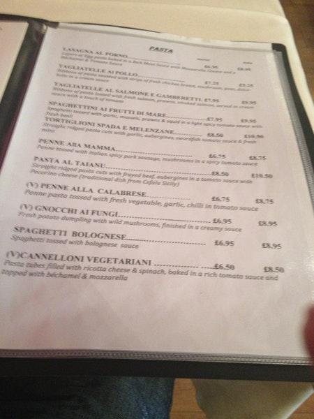Menu at Casanova Restaurant & cocktail bar, Sheffield
