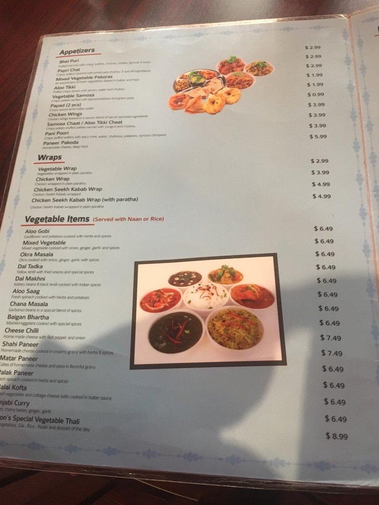 Menu At Moon Indian Restaurant Hayward 