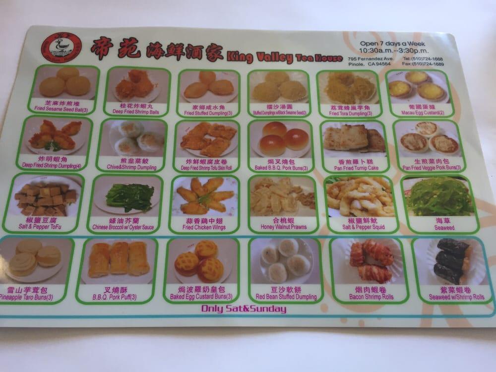 Menu at King Valley Tea House restaurant, Pinole
