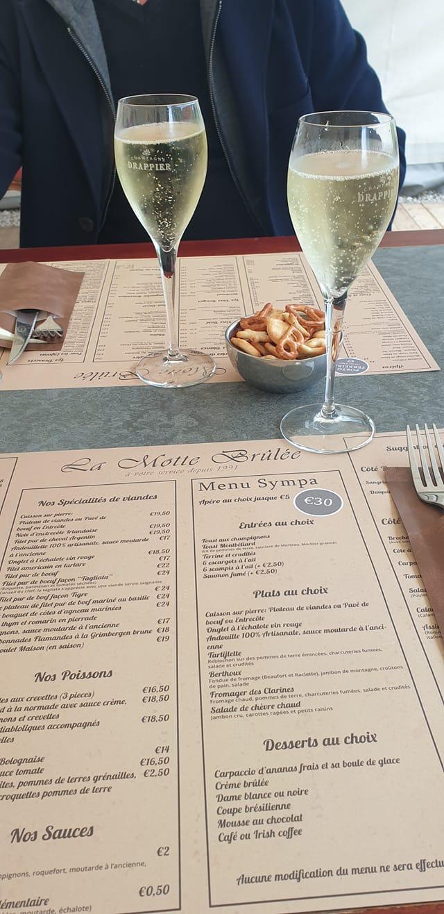 Menu au La Motte Brûlée, Estaimpuis, Rue de la Couronne 73