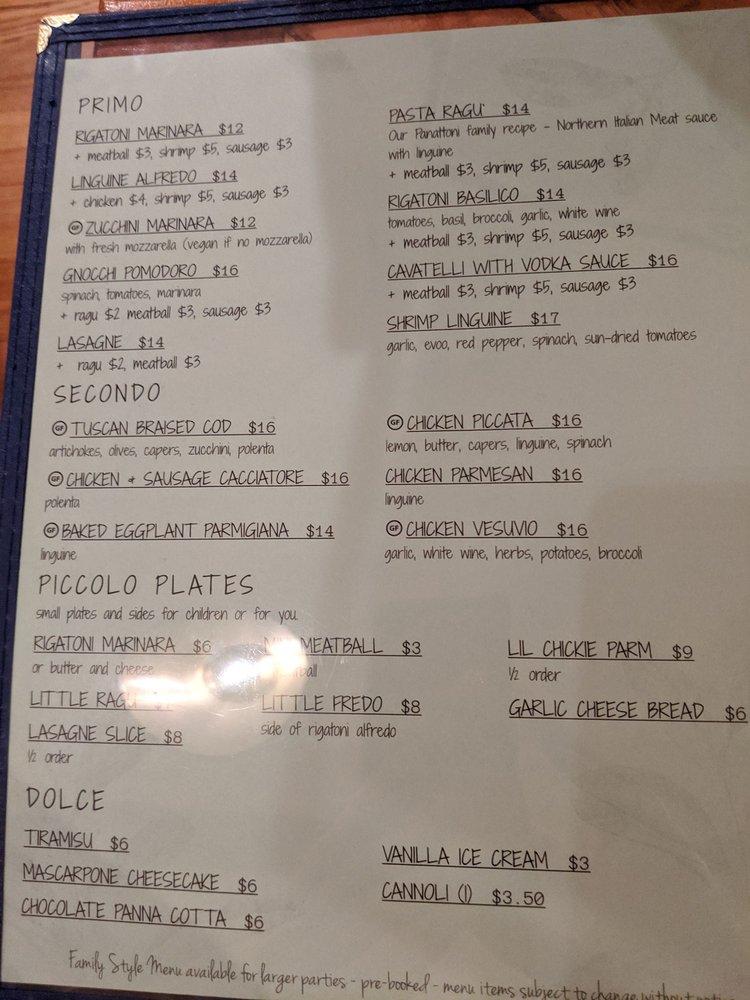 Menu at Rosemary and Jeans Public House, Lombard