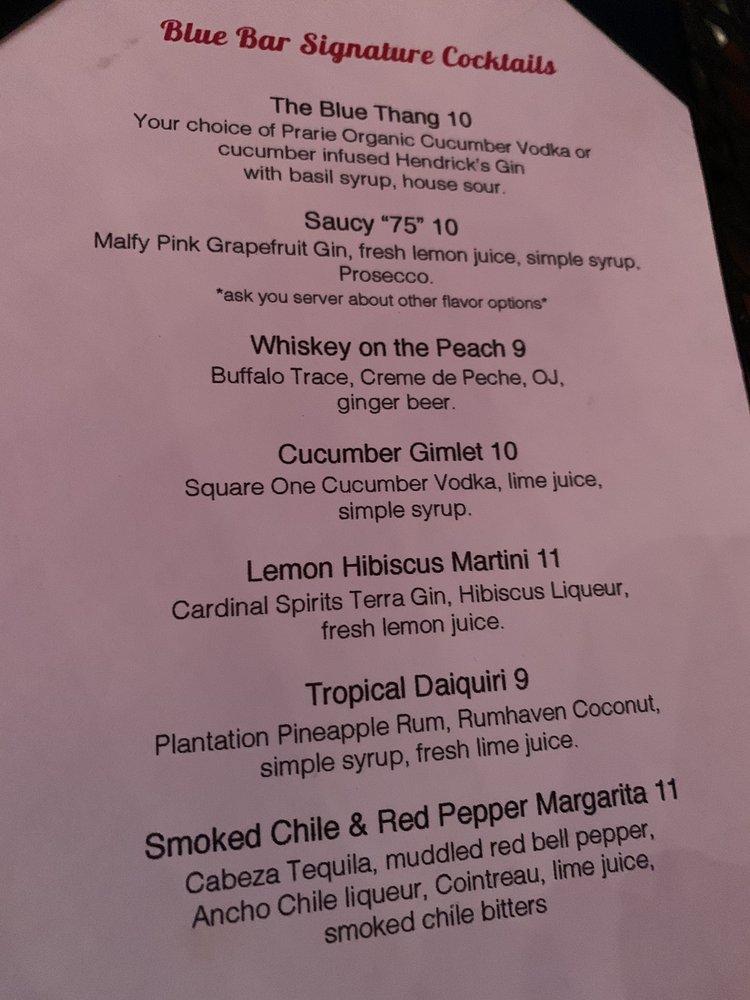 Menu at Sauced restaurant, Evansville