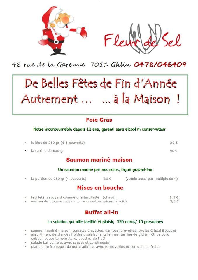 Menu at Fleur de Sel Traiteur Restaurant, Mons