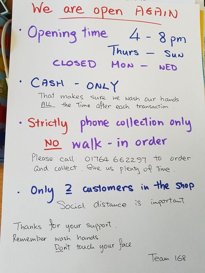 Menu at 168 Top Shop fast food, Auchterarder