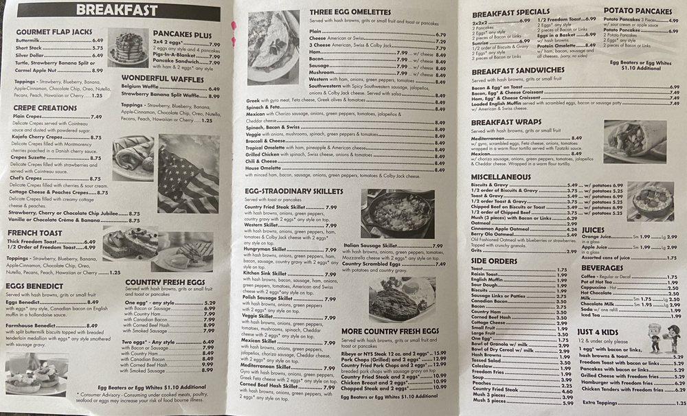 Menu at FlapJack's Pancake House restaurant, Bargersville