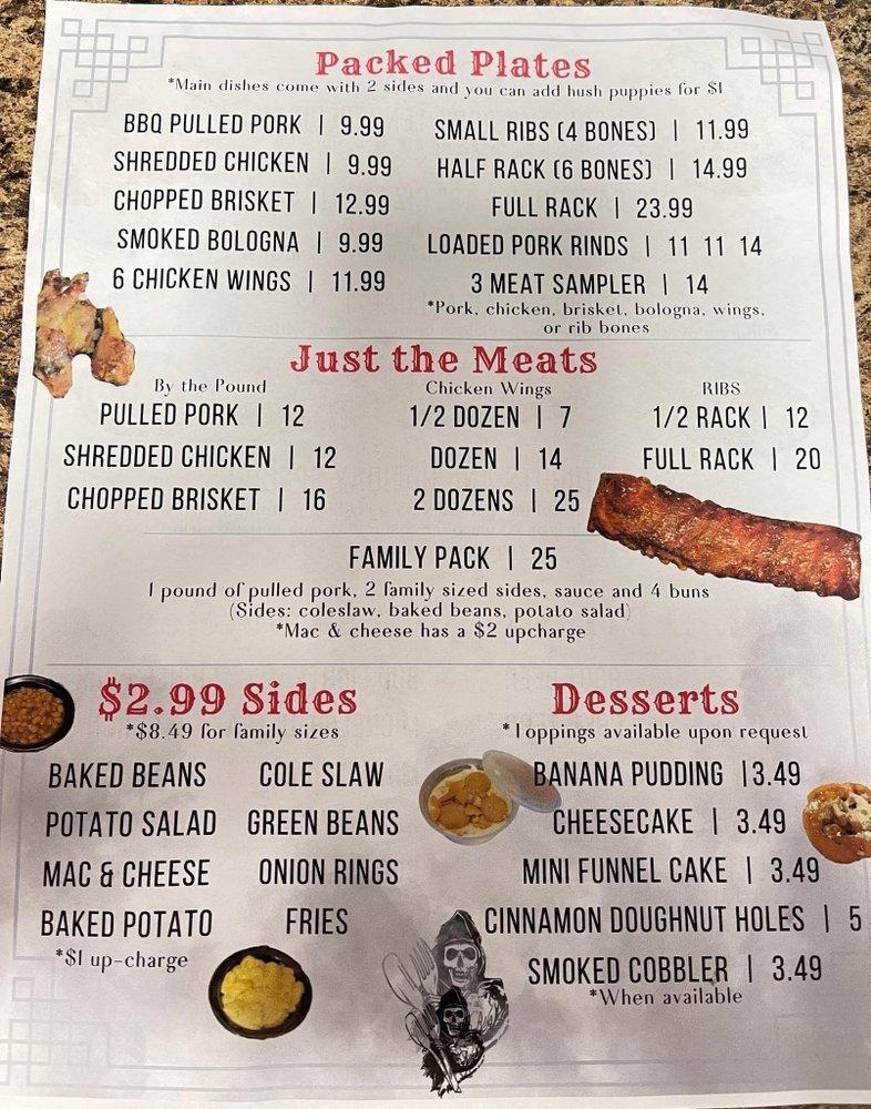 Menu at Sons of Smoke BBQ, Loudon