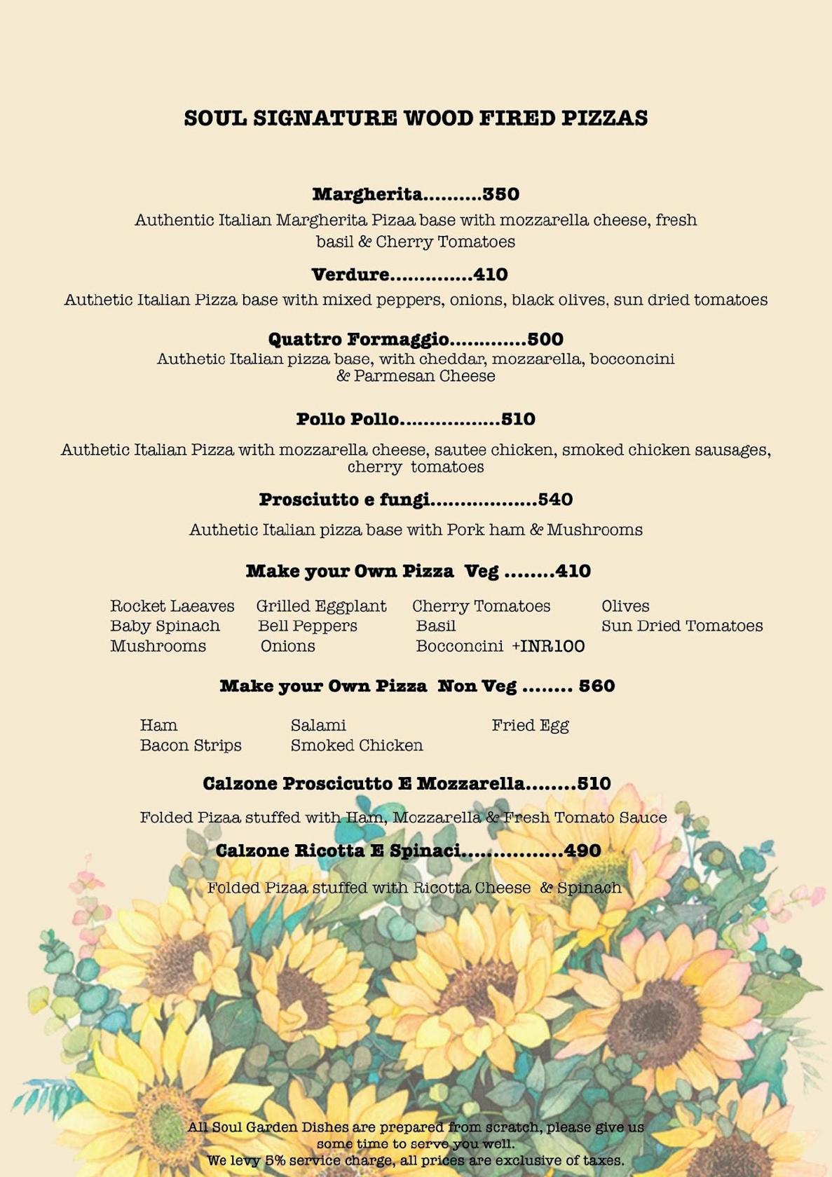 Menu at Cafe Soul Garden, Gurugram, Block C2