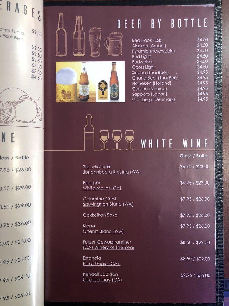 Menu at Sugar Thai Food restaurant, Ellensburg