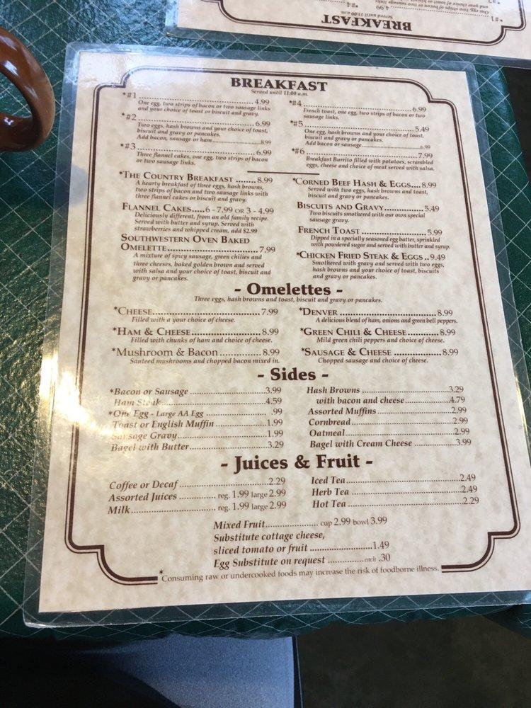 Menu at Berry's Pie Pantry cafe, Prescott