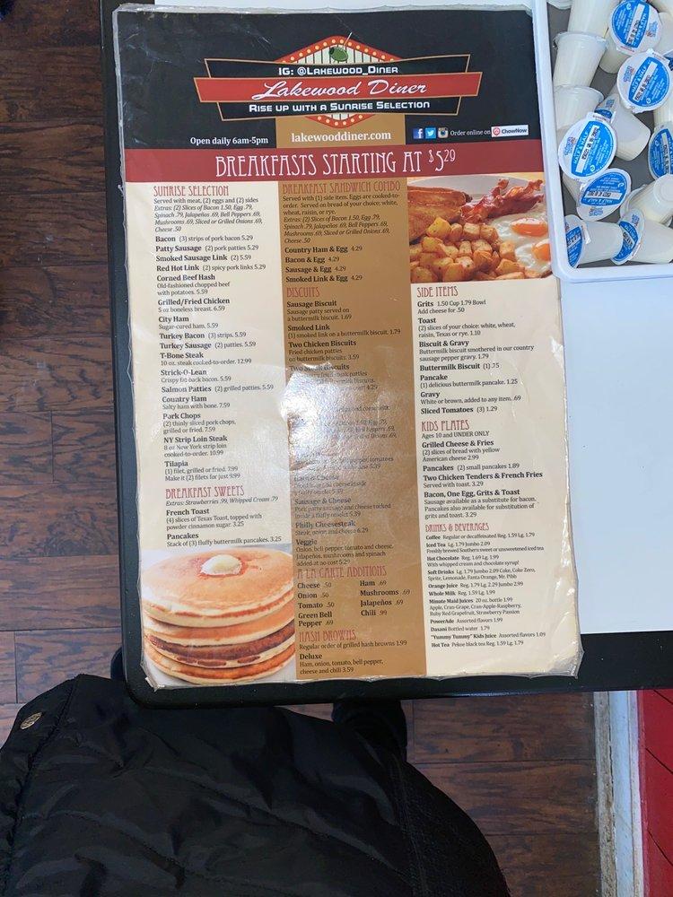Menu at Lakewood Diner restaurant, Atlanta