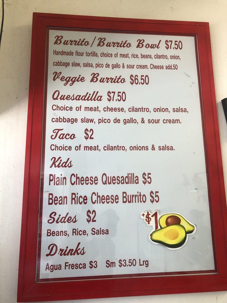 Menu at Ojai Tortilla House restaurant, Ojai
