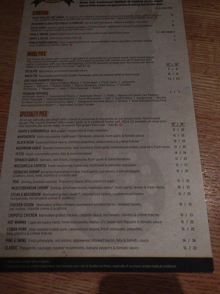 Menu at Pies & Pints Worthington, OH pub & bar, Worthington