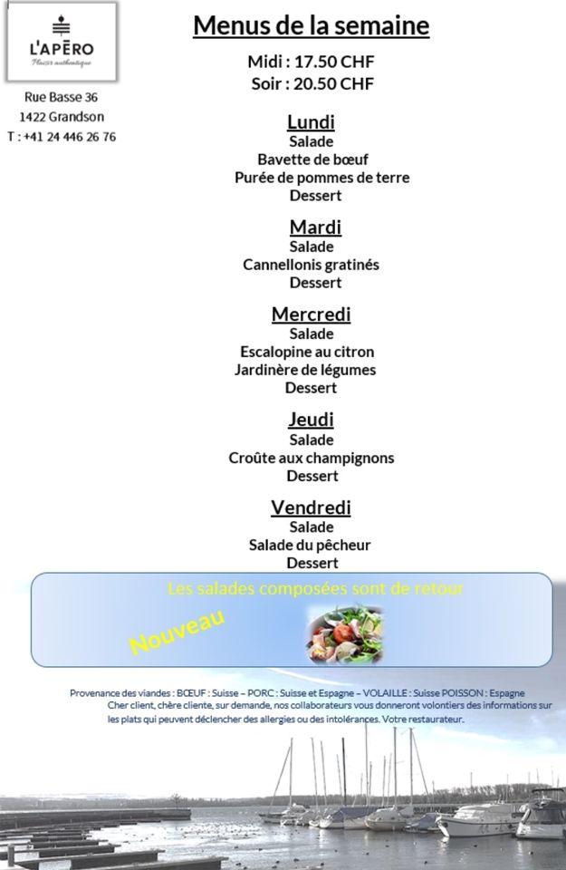 Menu de L' Apéro