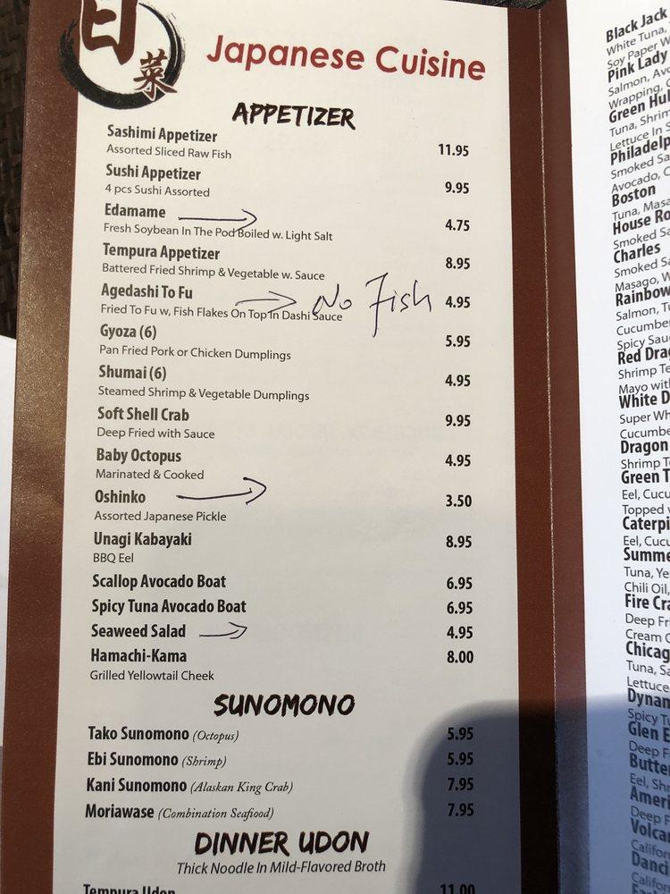 Menu at Lu's Sushi & Chinese restaurant, Wheaton, S Naperville Rd