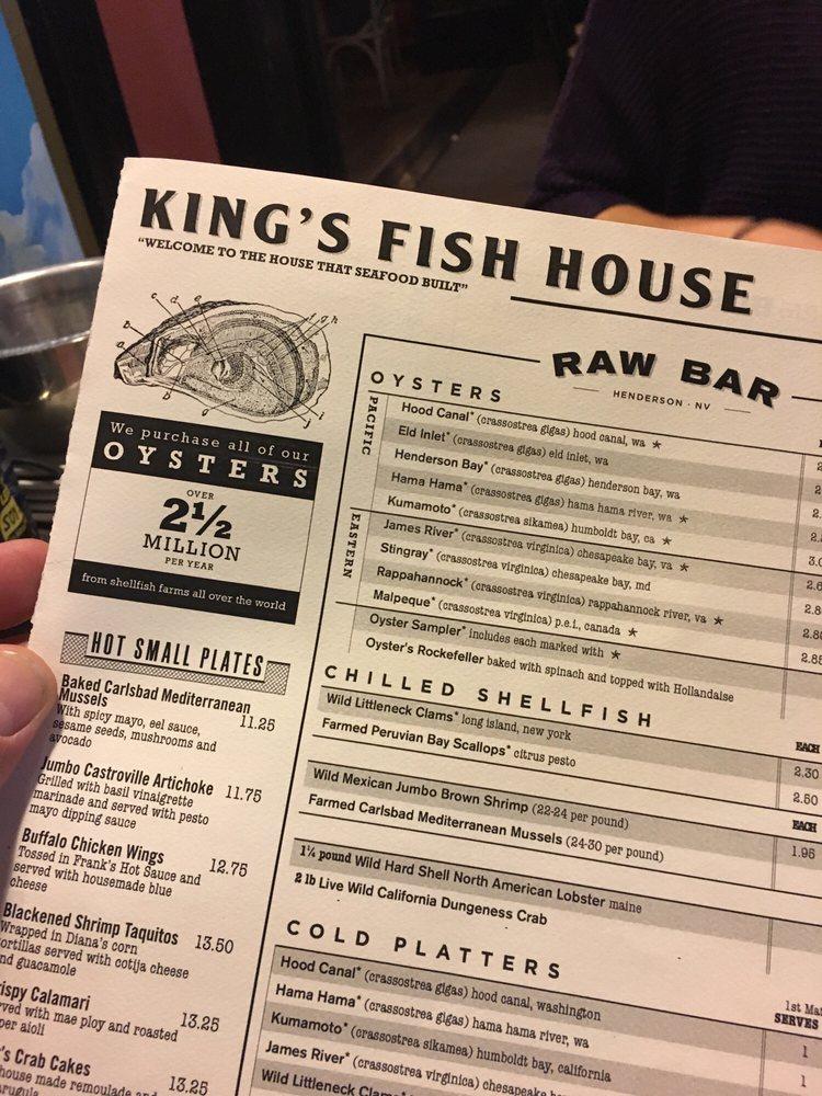 Menu at King's Fish House restaurant, Henderson, Village Walk Dr #139