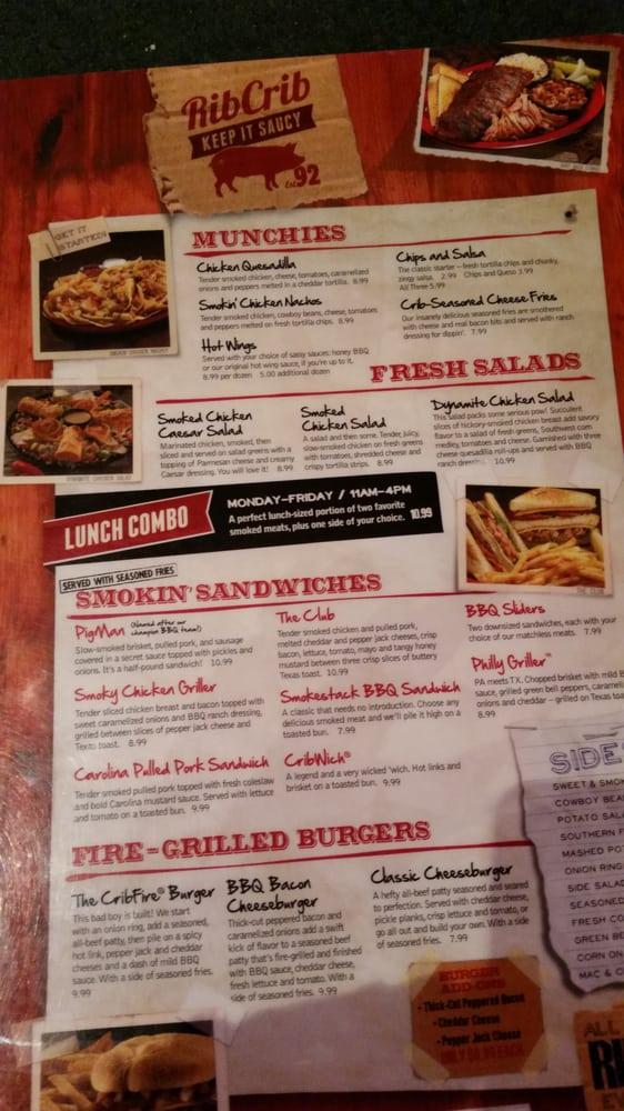 Menu at RibCrib BBQ, Owasso, N 129th E Ave