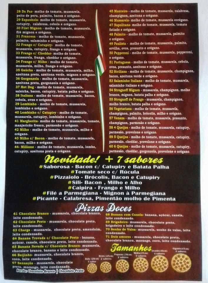 Menu em Bella Pizza pizzaria, Blumenau