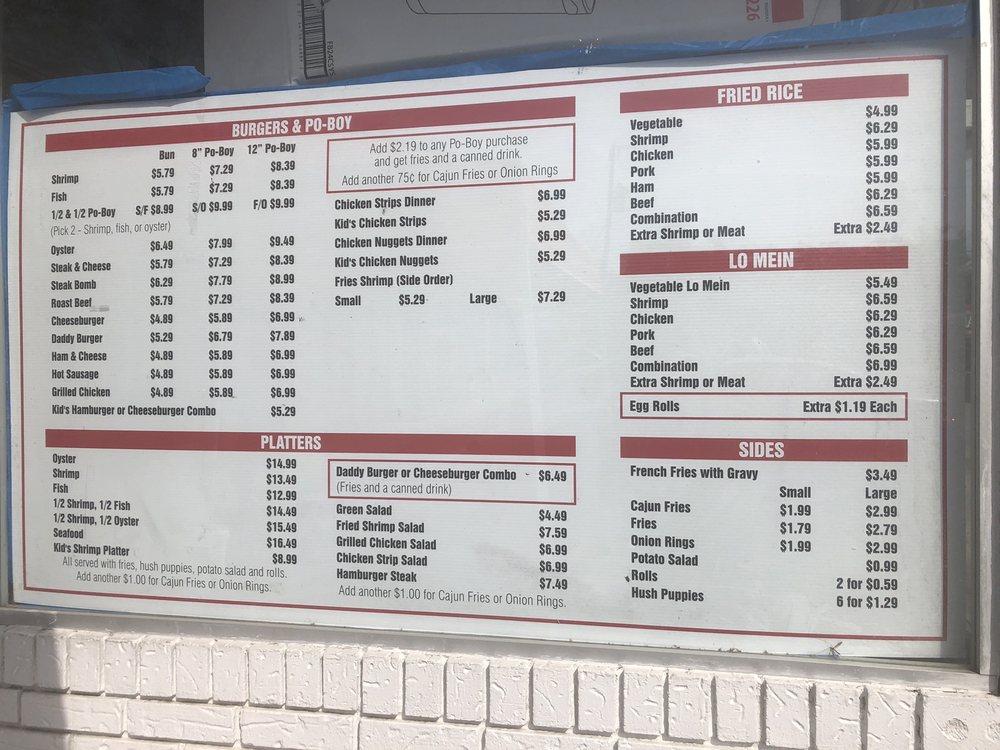 Menu at Ben's Deli restaurant, Gulfport