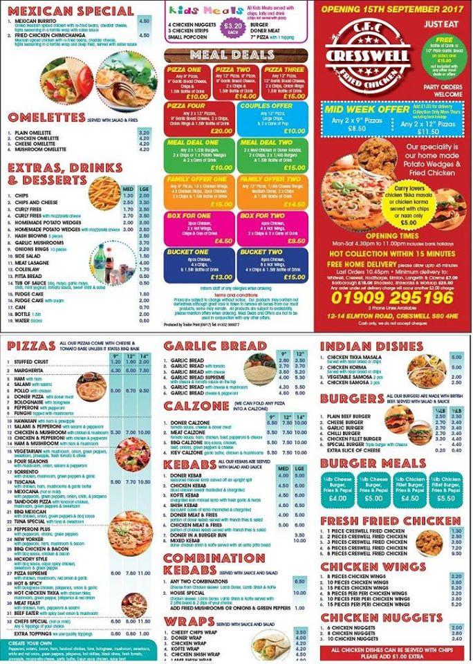 Menu at Creswell Grill & Pizza, Creswell