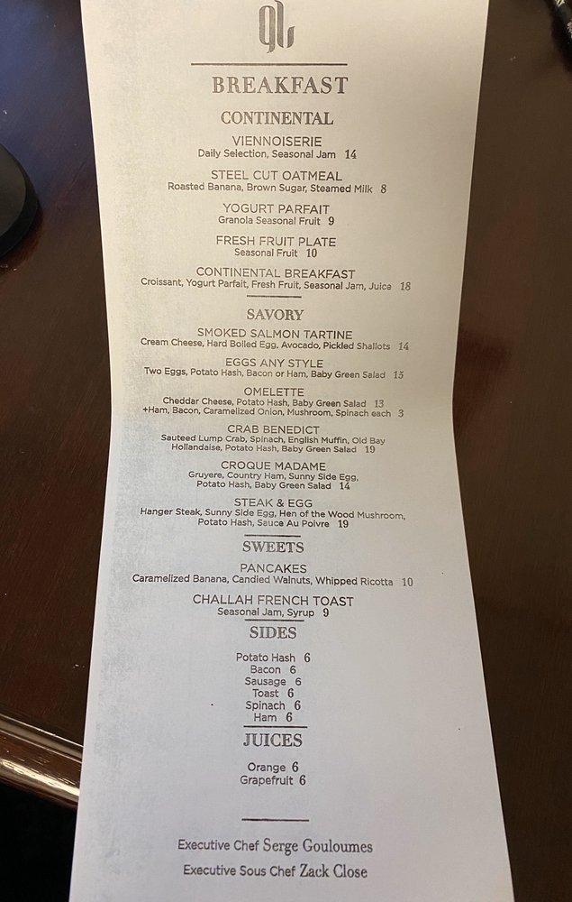 Menu at Glass Light Restaurant, Norfolk