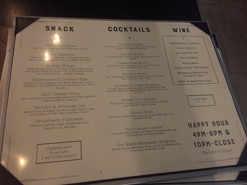Menu at The Woods Jupiter pub & bar, Jupiter