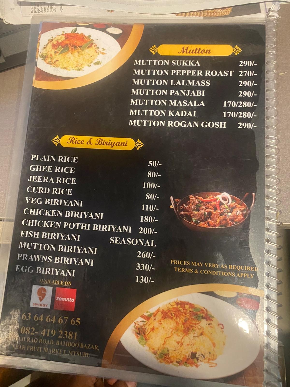 oasis restaurant menu
