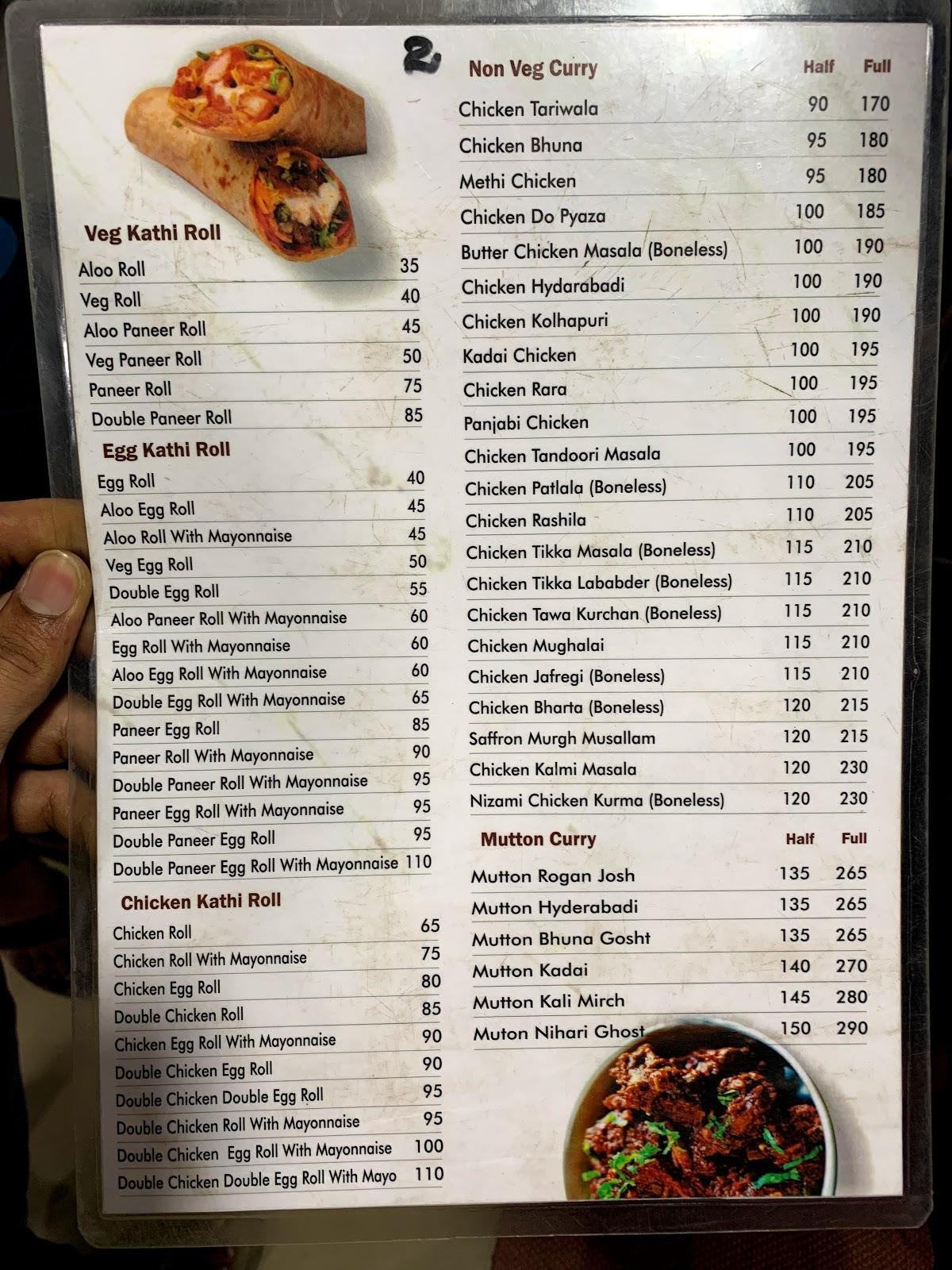 Menu at Saffron Restaurant Hosur, Hosur