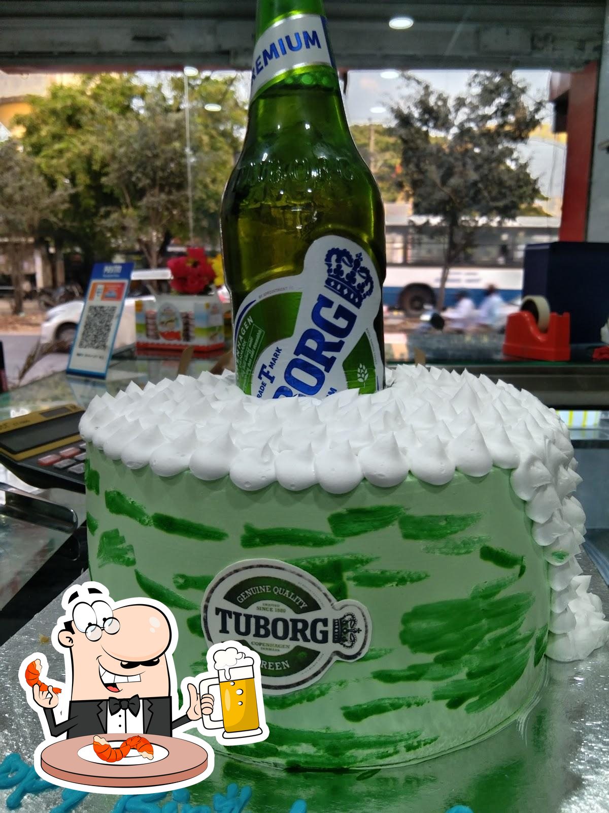 Bake home bakery - To beer or not to beer....😉 🍺 A customised tuborg beer  cake🍾 with black forest on the inside #beercake #tuborgcake  #fondantcakesjaipur #fondantcakes #cakesformen #18thbirthdaycake  #jaipurbakery | Facebook