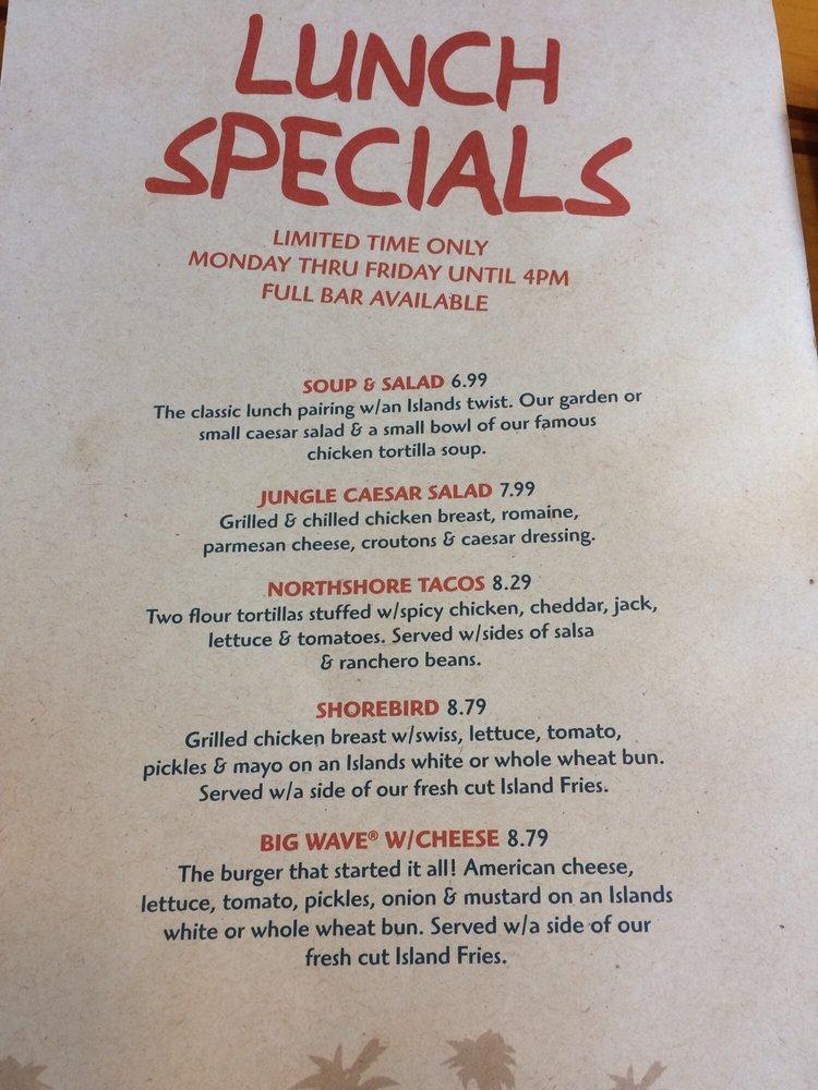 Menu at Islands Restaurant Burbank, Burbank