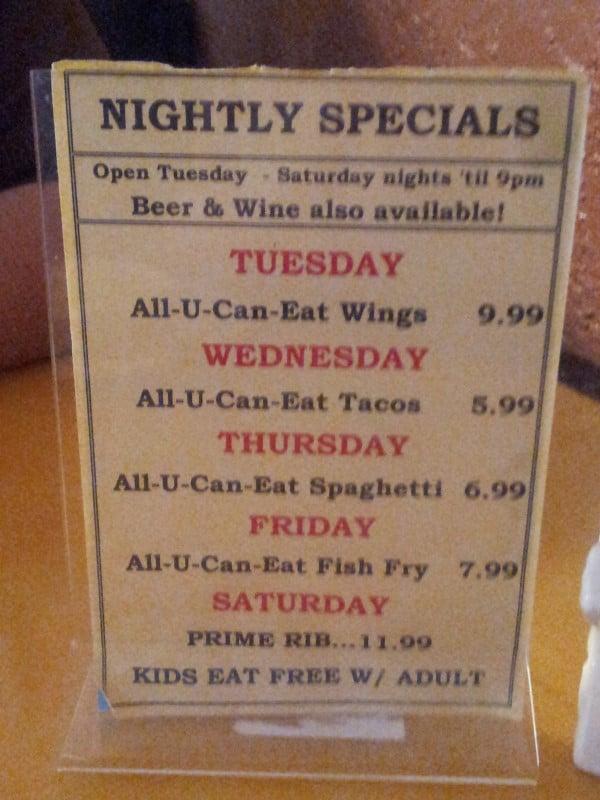 Menu at Haystax Restaurant, Eustis